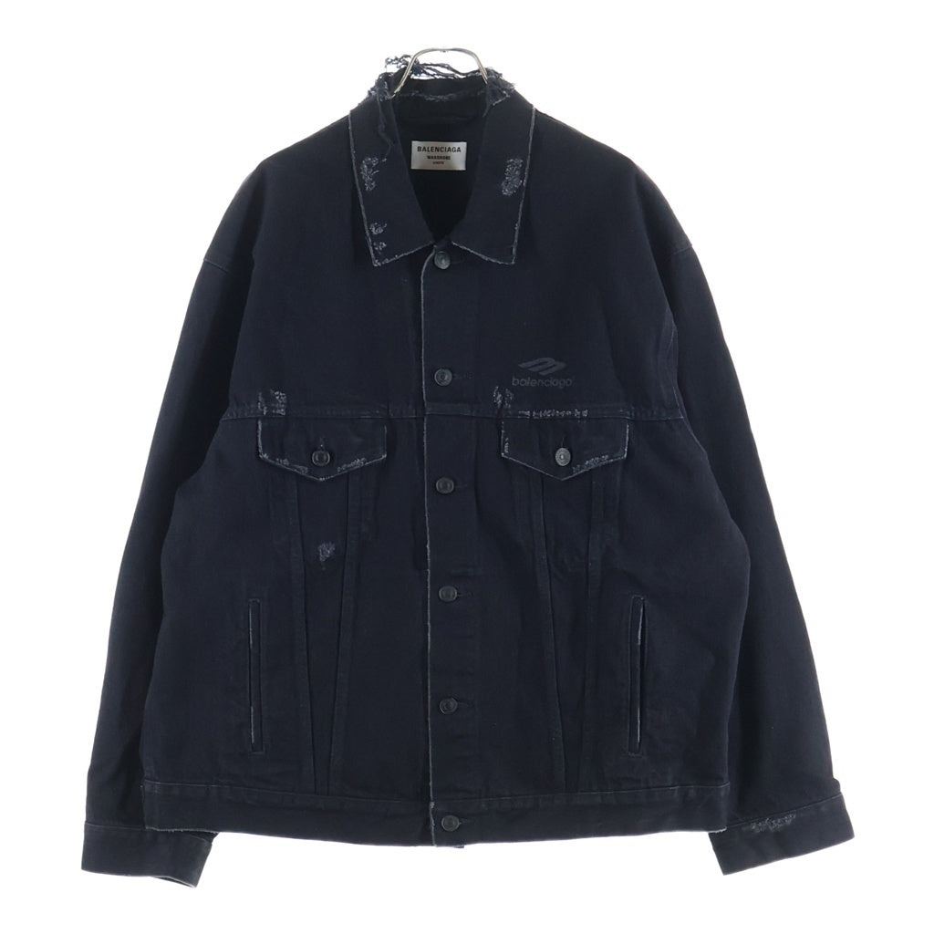 BALENCIAGA(バレンシアガ) 22SS 3B Sports Icon Denim Jacket スポーツアイコン デニムジャケット ブラック 704298 TBP47