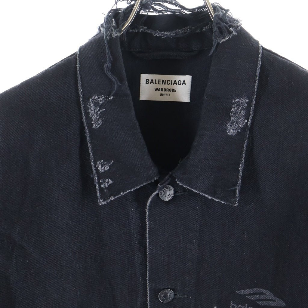BALENCIAGA(バレンシアガ) 22SS 3B Sports Icon Denim Jacket スポーツアイコン デニムジャケット ブラック 704298 TBP47
