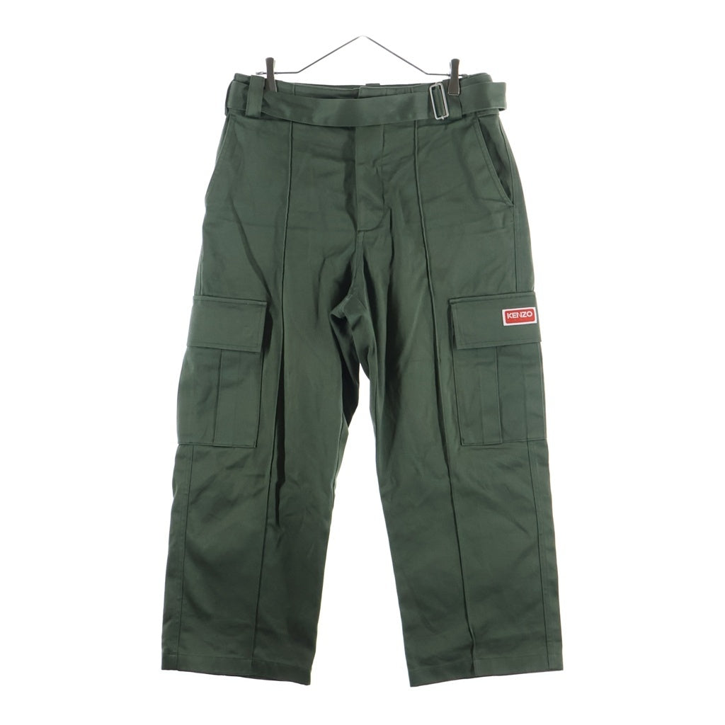 KENZO(ケンゾー) ハイウエスト ストレート レッグ カジュアルパンツ カーキ FE58PA3759GF