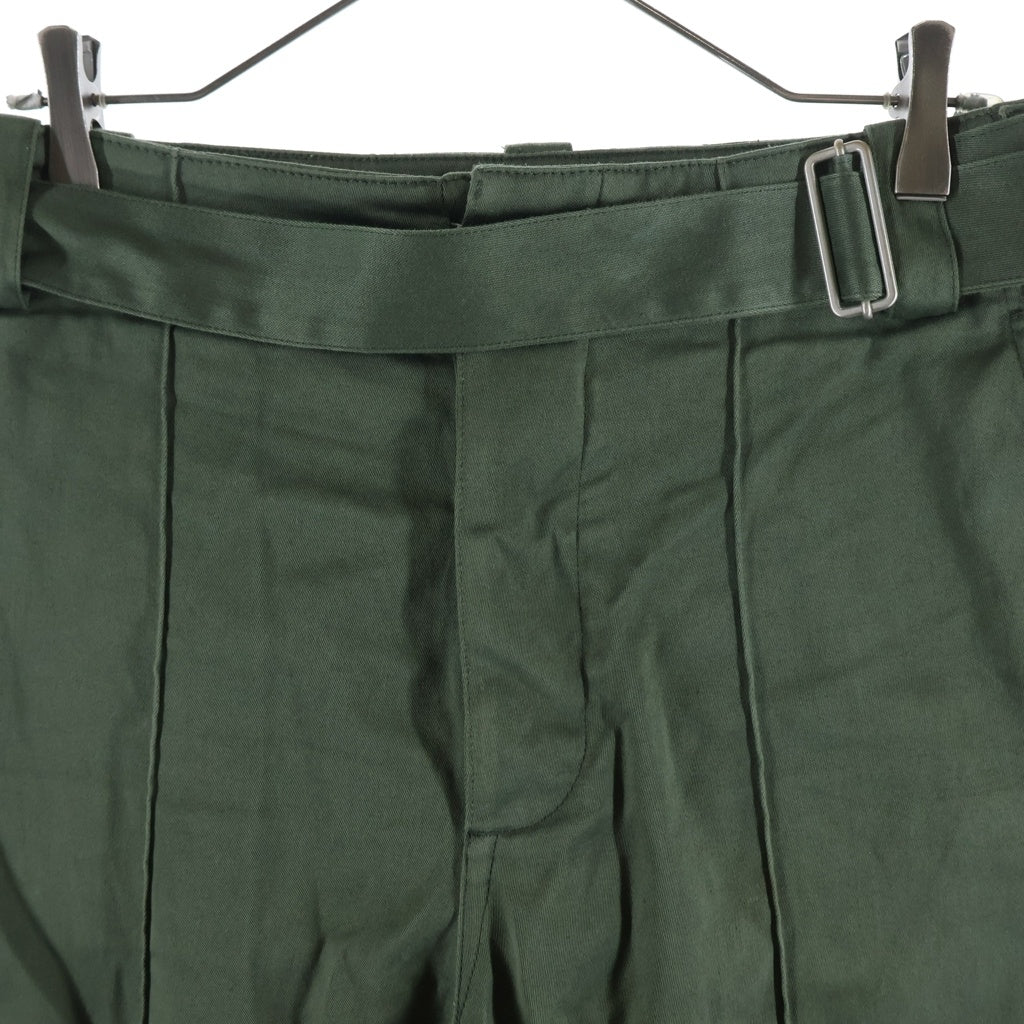 KENZO(ケンゾー) ハイウエスト ストレート レッグ カジュアルパンツ カーキ FE58PA3759GF