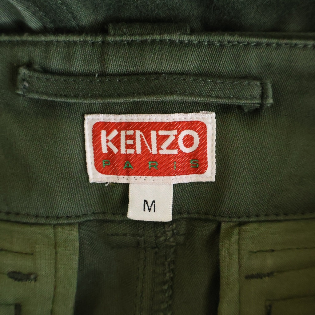 KENZO(ケンゾー) ハイウエスト ストレート レッグ カジュアルパンツ カーキ FE58PA3759GF