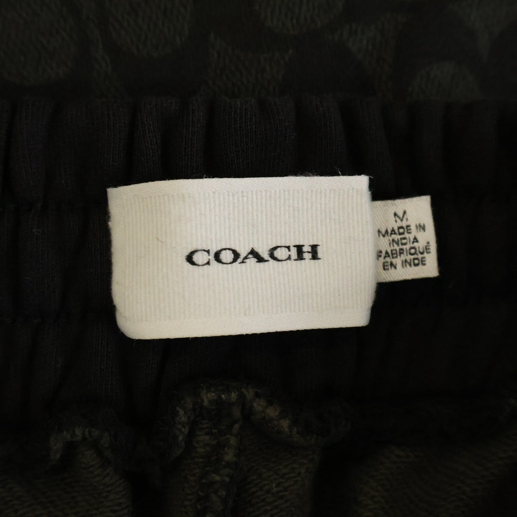 COACH(コーチ) 総柄ロゴ サイドブラック切替 ジョガーパンツ スウェット ブラック
