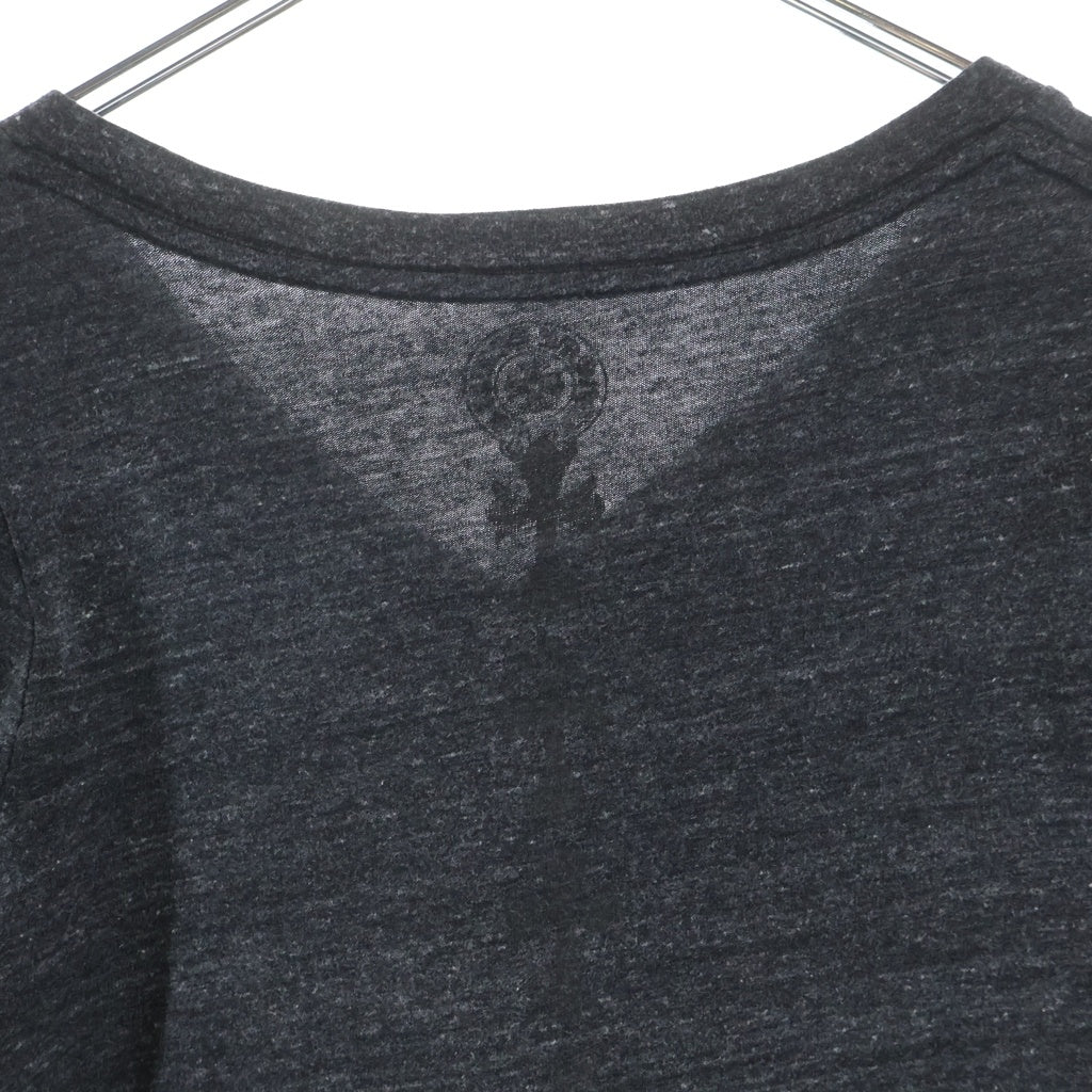 CHROME HEARTS(クロムハーツ) 3CEMETERY CROSS 3セメタリークロス バッククロスラインプリント Vネック半袖カットソー ショートスリーブカットソー グレー