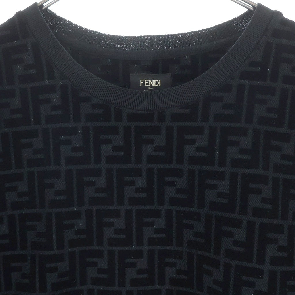 FENDI(フェンディ) 24AW ズッカ FFモチーフ 半袖 クルーネック Tシャツ ブラック FY0936 A7D5 FY0936 A7D5