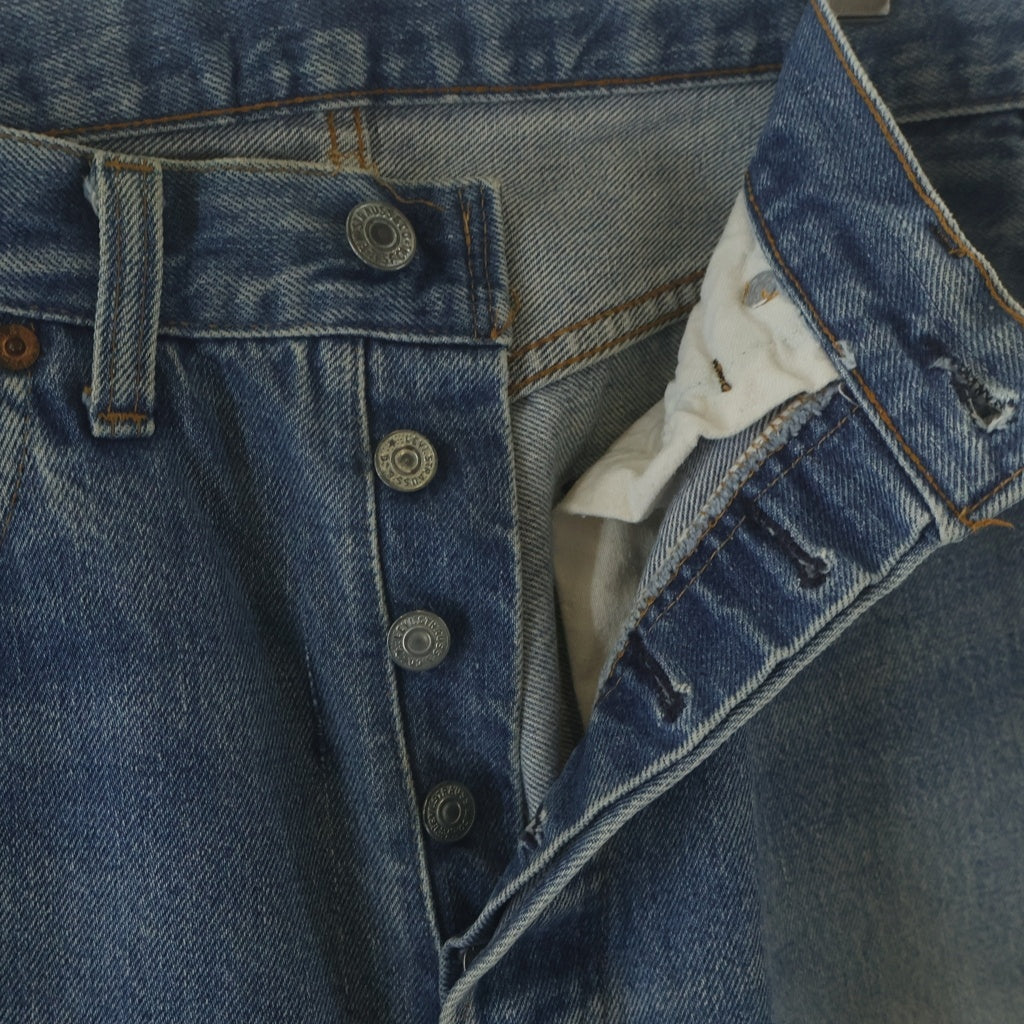 Levi's(リーバイス) 80s 501 66後期 ボタン裏524 赤耳 Rタブ ケアタグ 紙パッチ インディゴ デニム パンツ ‐