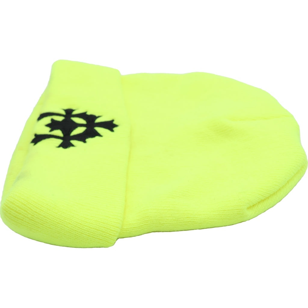 CHROME HEARTS(クロムハーツ) WACH CAP CROSS ワッチキャップ セメタリークロスデザイン ビーニー 帽子 イエロー ‐
