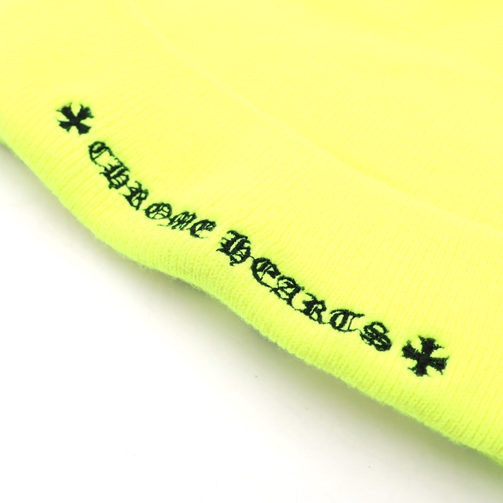 CHROME HEARTS(クロムハーツ) WACH CAP CROSS ワッチキャップ セメタリークロスデザイン ビーニー 帽子 イエロー ‐
