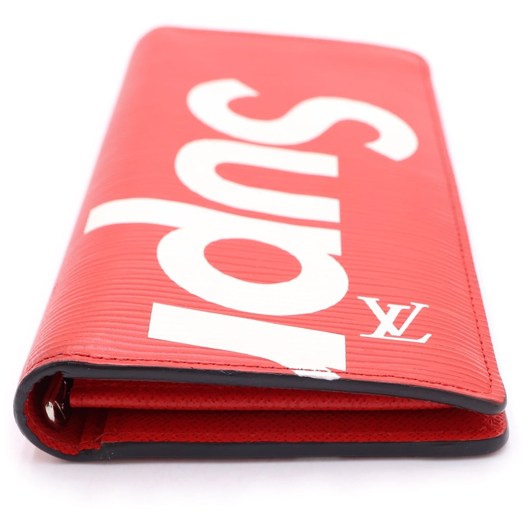 SUPREME(シュプリーム) 17AW ×LOUIS VUITTON ルイヴィトン エピ ポルトフォイユ ブラザ 二つ折り 長財布 ウォレット レッド M67719