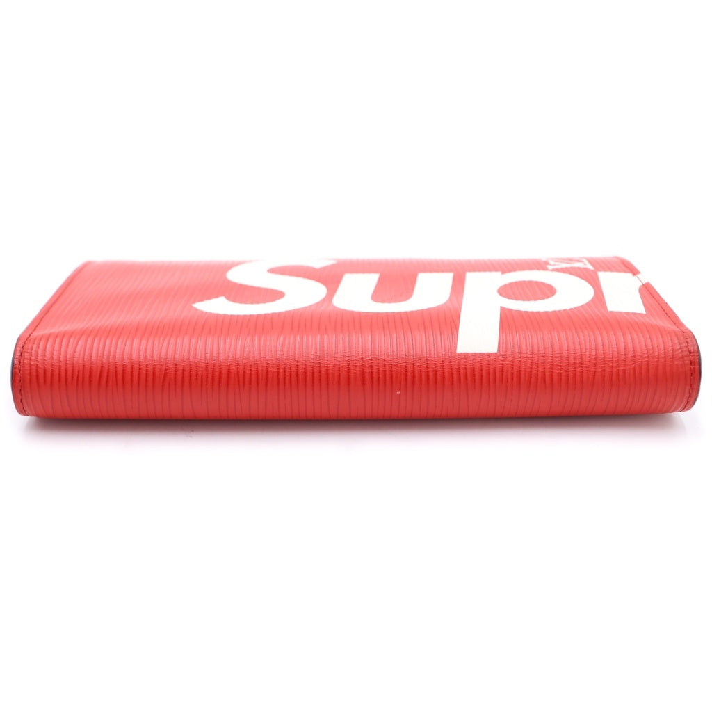 SUPREME(シュプリーム) 17AW ×LOUIS VUITTON ルイヴィトン エピ ポルトフォイユ ブラザ 二つ折り 長財布 ウォレット レッド M67719