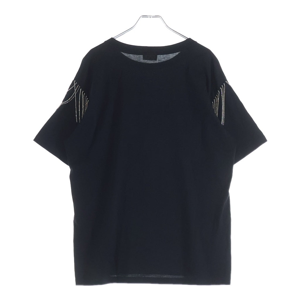 CELINE(セリーヌ) ロゴプリント ラインストーン 半袖 クルーネック Tシャツ ブラック 2X60C671Q