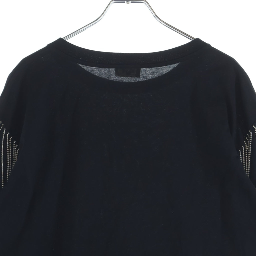 CELINE(セリーヌ) ロゴプリント ラインストーン 半袖 クルーネック Tシャツ ブラック 2X60C671Q