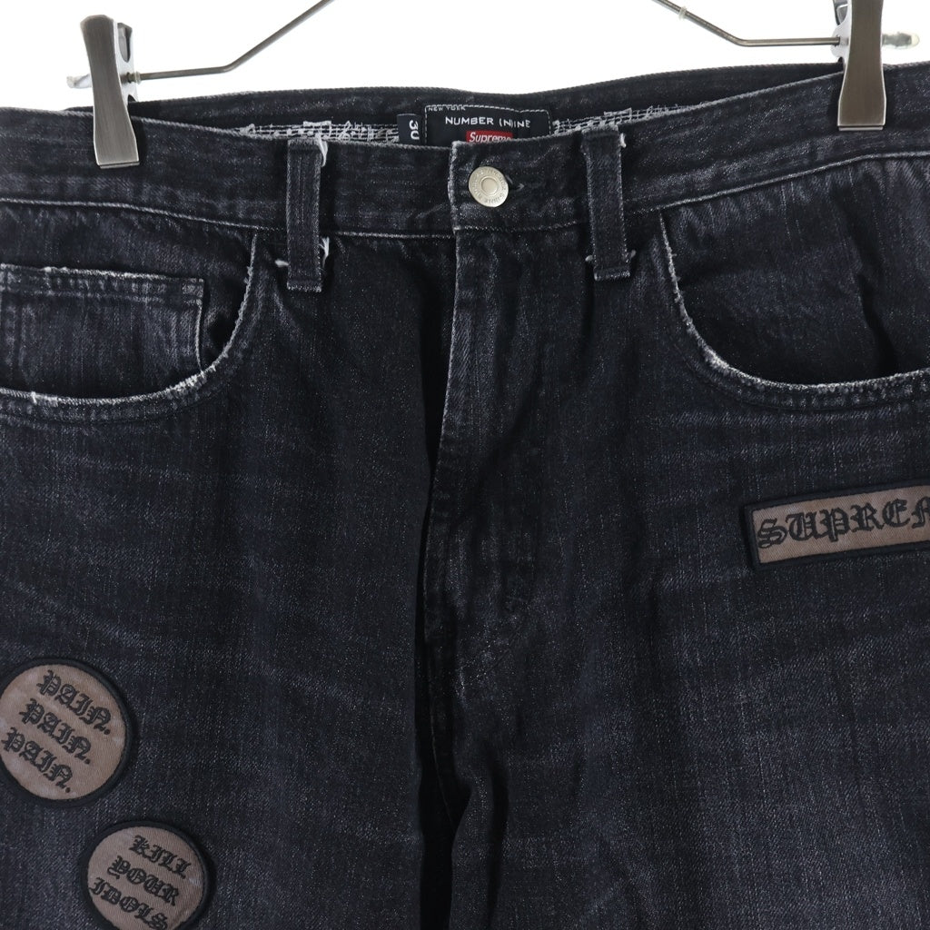 SUPREME(シュプリーム) 25AW ×Number (N)ine Patches Loose Fit Jean ブラック ‐