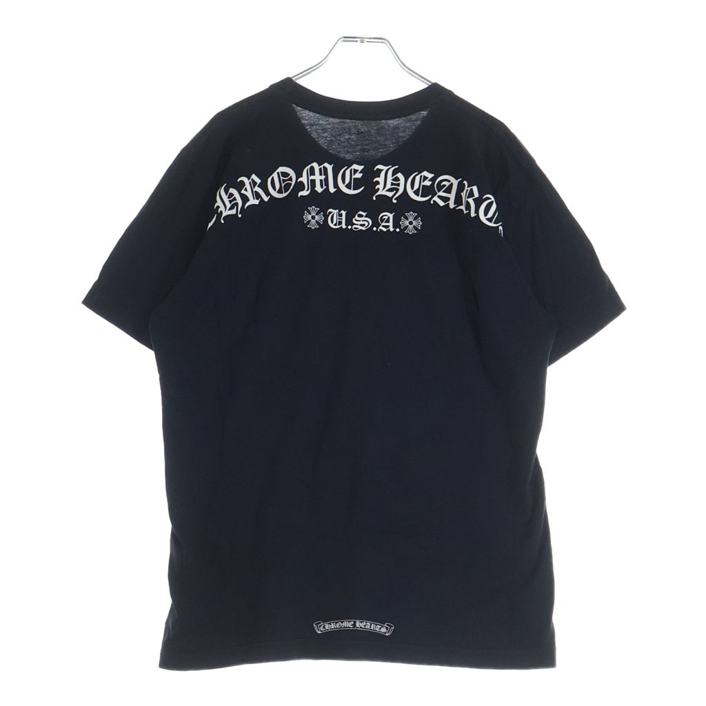 CHROME HEARTS(クロムハーツ) バック アーチ ロゴ プリント 半袖 Tシャツ カットソー ブラック ‐