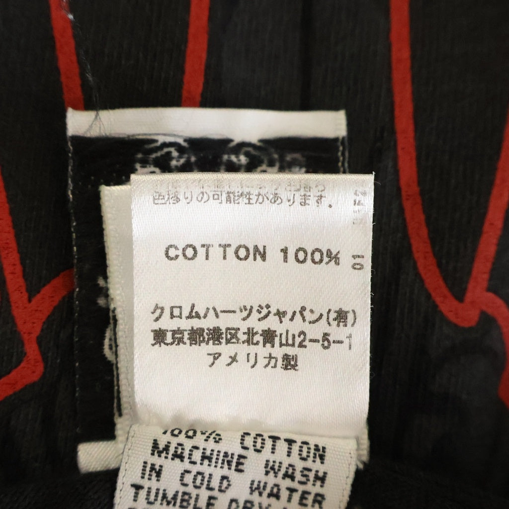 CHROME HEARTS(クロムハーツ) OLD FLORAL オールド ホースシューフローラルクロス プリント半袖Tシャツ カットソー ブラック/レッド