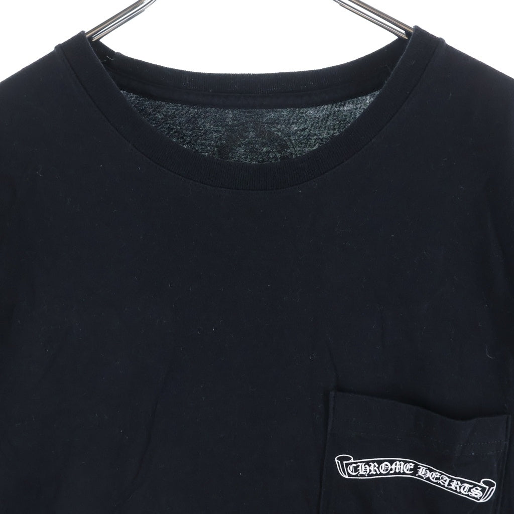 CHROME HEARTS(クロムハーツ) OLD SCROLL LABEL CH PLUS オールド スクロールラベル バックCHクロスプリント クルーネック半袖Tシャツ ショートスリーブカットソー ブラック