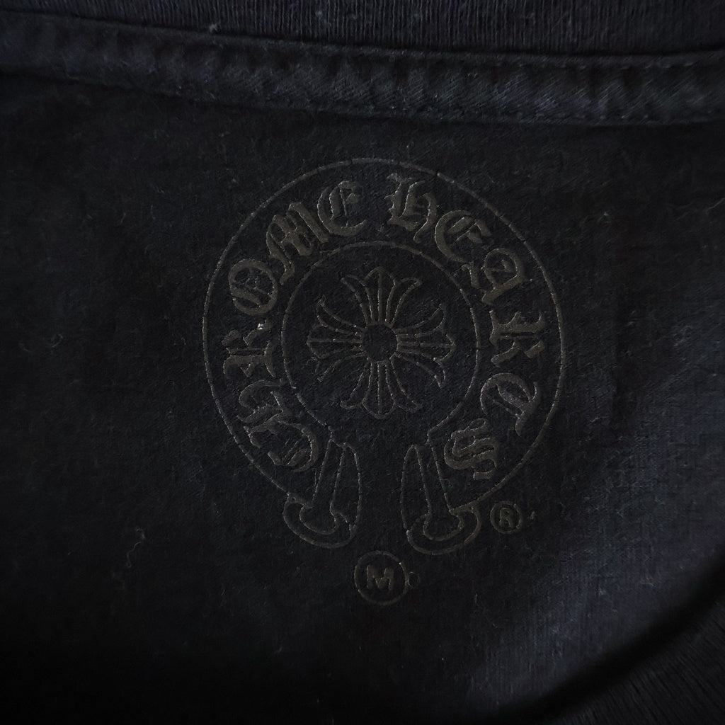 CHROME HEARTS(クロムハーツ) OLD SCROLL LABEL CH PLUS オールド スクロールラベル バックCHクロスプリント クルーネック半袖Tシャツ ショートスリーブカットソー ブラック