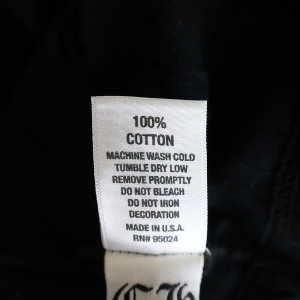 CHROME HEARTS(クロムハーツ) OLD SCROLL LABEL CH PLUS オールド スクロールラベル バックCHクロスプリント クルーネック半袖Tシャツ ショートスリーブカットソー ブラック