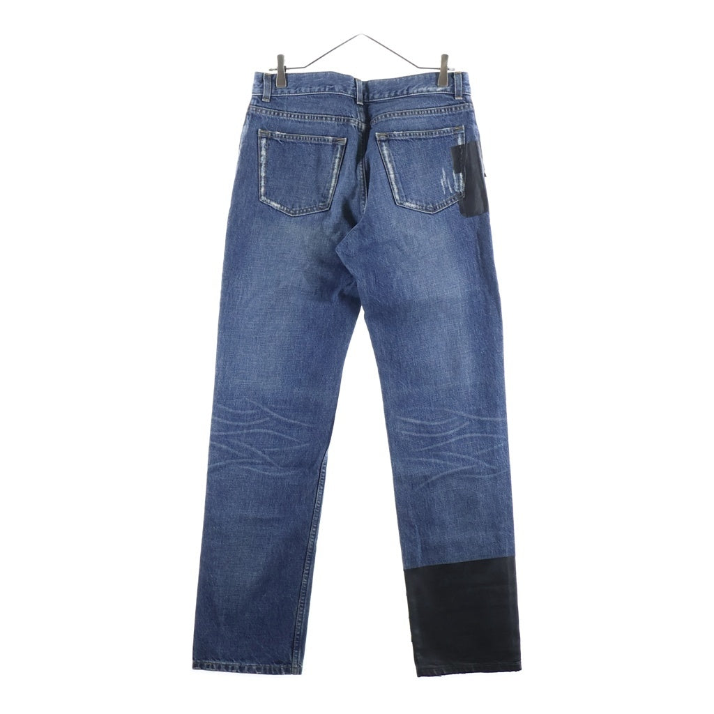 HELMUT LANG(ヘルムートラング) 03SS Rubber Tape Jeans ラバーテープデニムパンツ 本人期 ストレートジーンズ インディゴ/ブラック 745 HR0035 XQ9