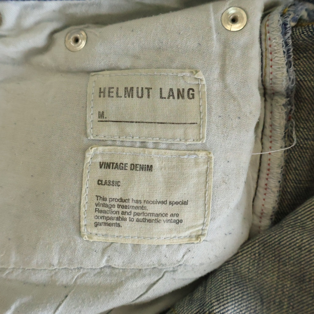 HELMUT LANG(ヘルムートラング) 03SS Rubber Tape Jeans ラバーテープデニムパンツ 本人期 ストレートジーンズ インディゴ/ブラック 745 HR0035 XQ9