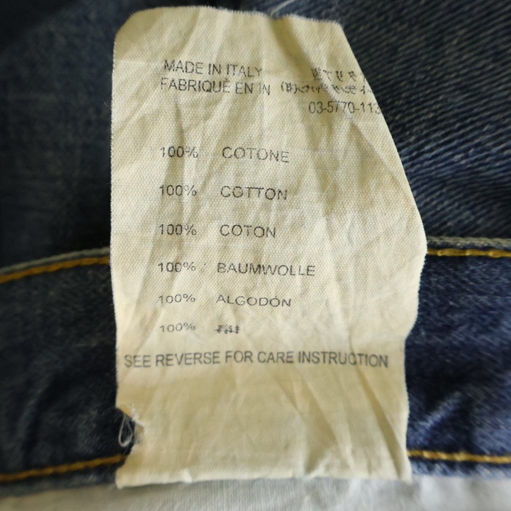 HELMUT LANG(ヘルムートラング) 03SS Rubber Tape Jeans ラバーテープデニムパンツ 本人期 ストレートジーンズ インディゴ/ブラック 745 HR0035 XQ9