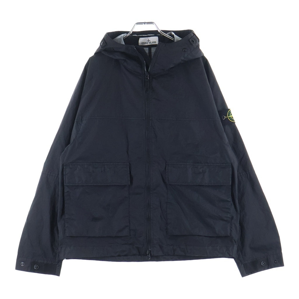 STONE ISLAND(ストーンアイランド) 26SS ワッペンロゴ フーデッドジャケット ナイロンジャケット ブラック L1S154100004S0A2
