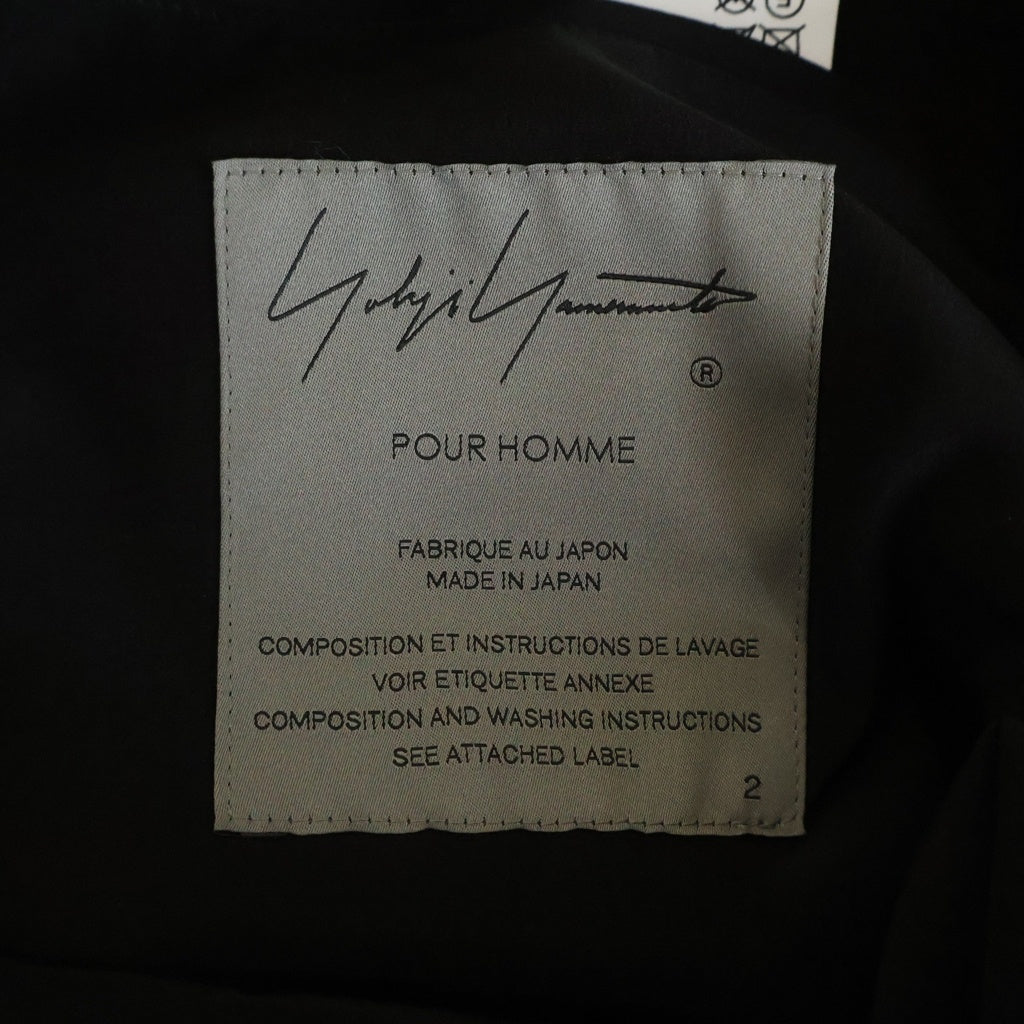Yohji Yamamoto POUR HOMME(ヨウジヤマモト プールオム) 22SS ダリア柄シルクロングジャケット チェスターコート ブラック HG-J19-409