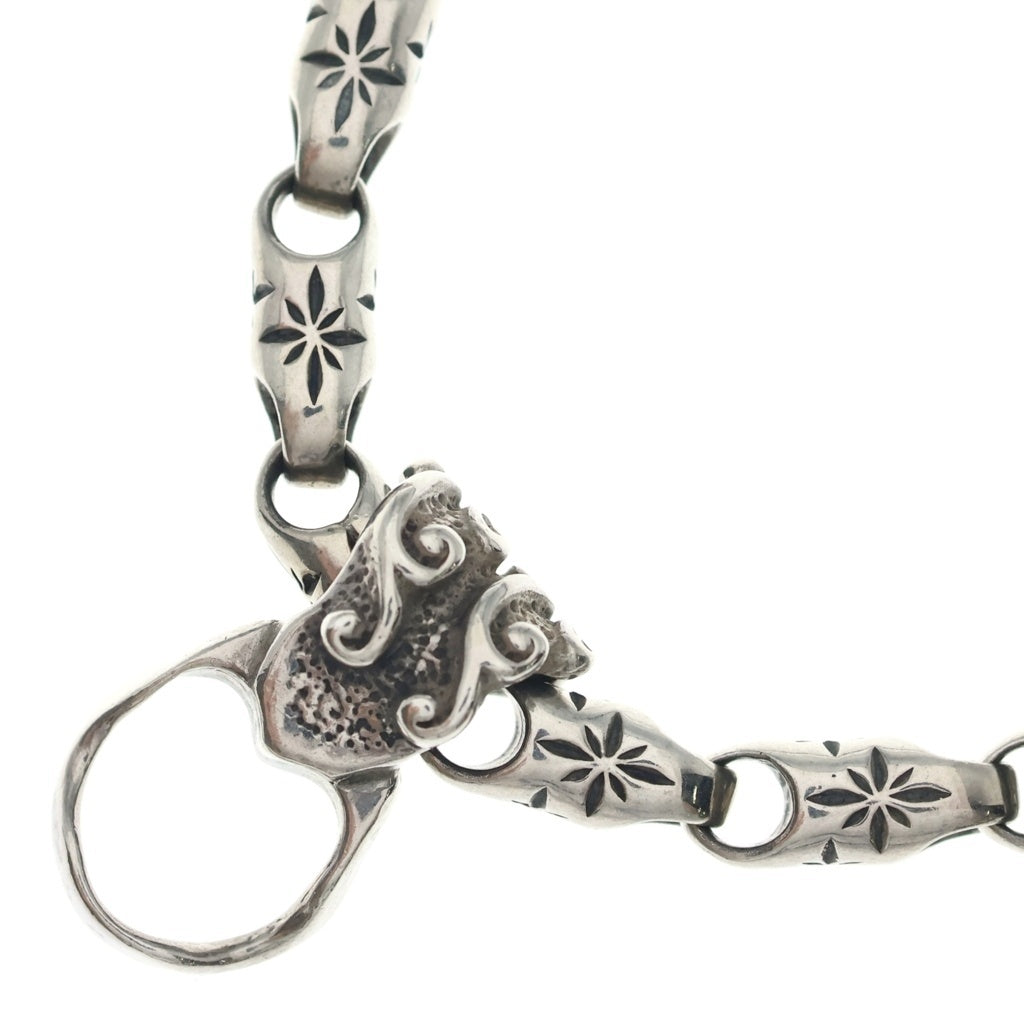 Bill Wall Leather/BWL(ビルウォールレザー) MID STAR W/STONE T-BAR NECKLACE ミッドスター Wストーン Tバーネックレス シルバー