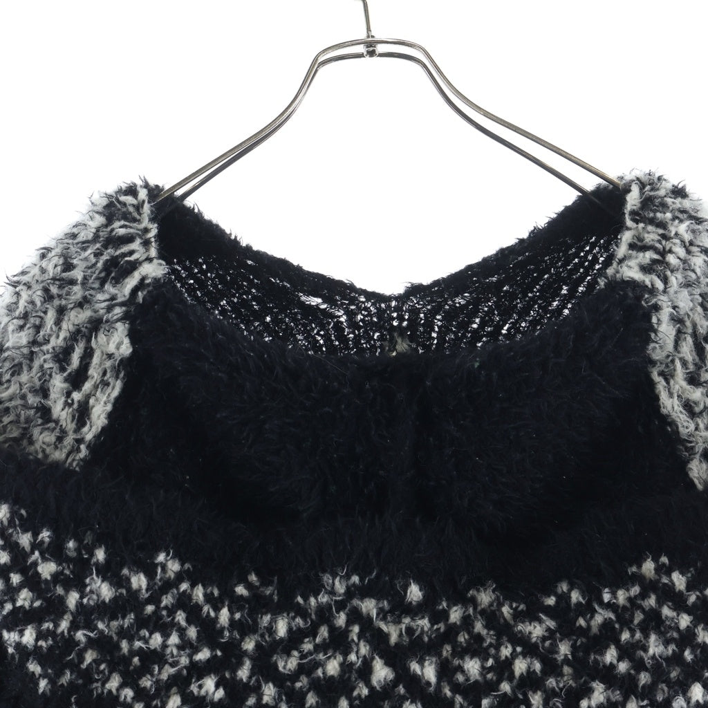 Children of the discordance(チルドレンオブザディスコーダンス) OVERSIZED STAR MOTIF KNIT HOODIE オーバーサイズド スター モチーフ ニット プルオーバーパーカー フーディー ブラック COTDKN-656