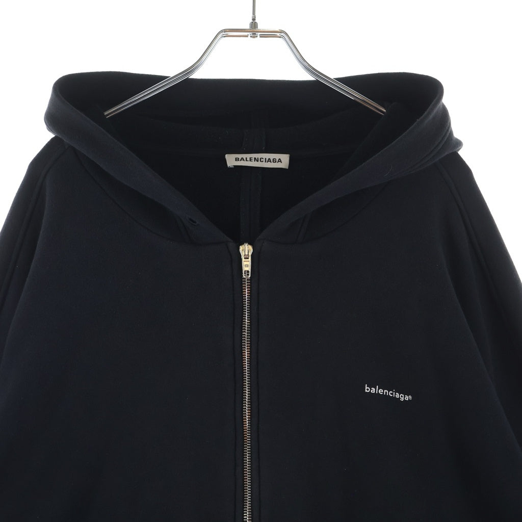 BALENCIAGA(バレンシアガ) 16AW ロゴプリント ジップアップパーカー ブラック 482205 TYK30
