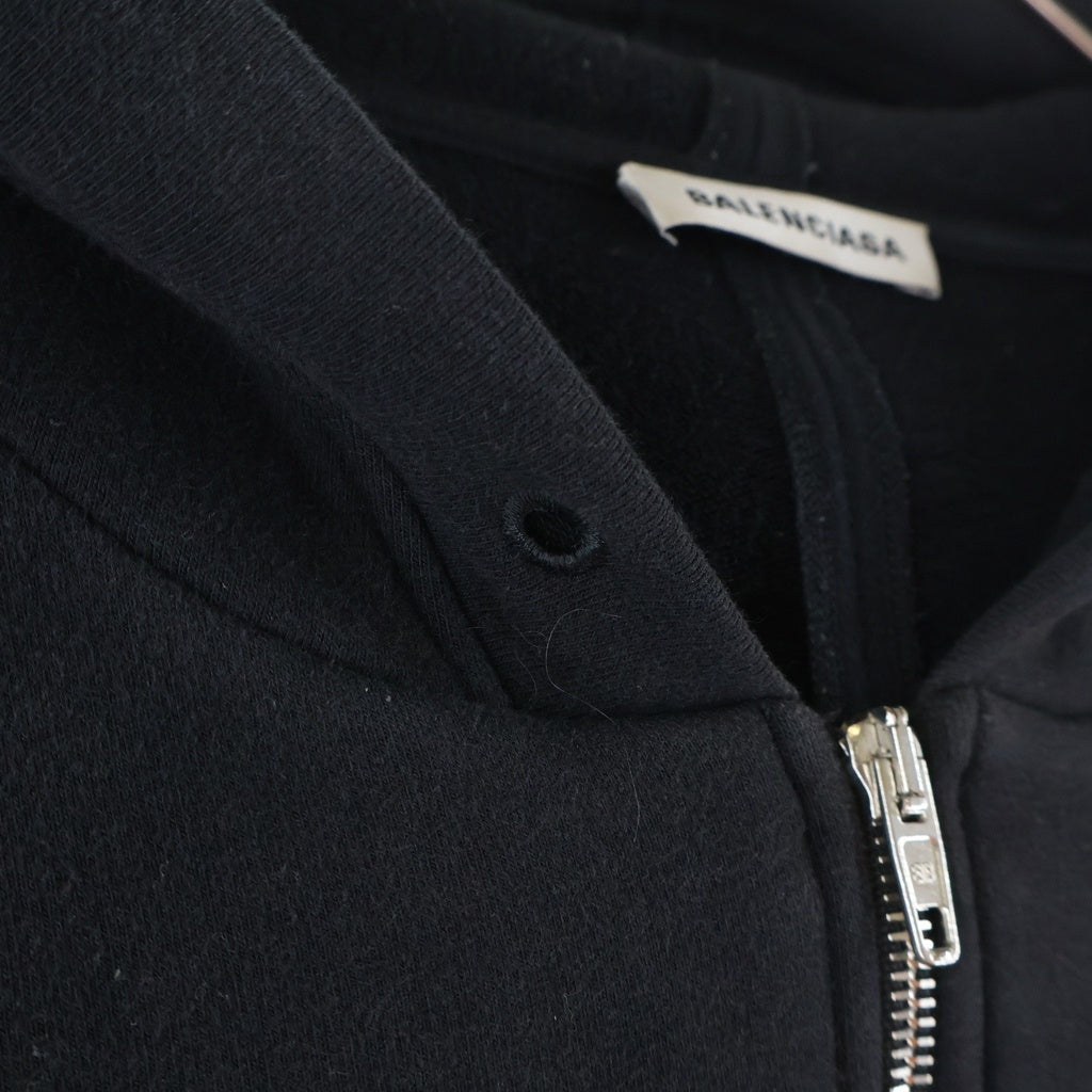 BALENCIAGA(バレンシアガ) 16AW ロゴプリント ジップアップパーカー ブラック 482205 TYK30