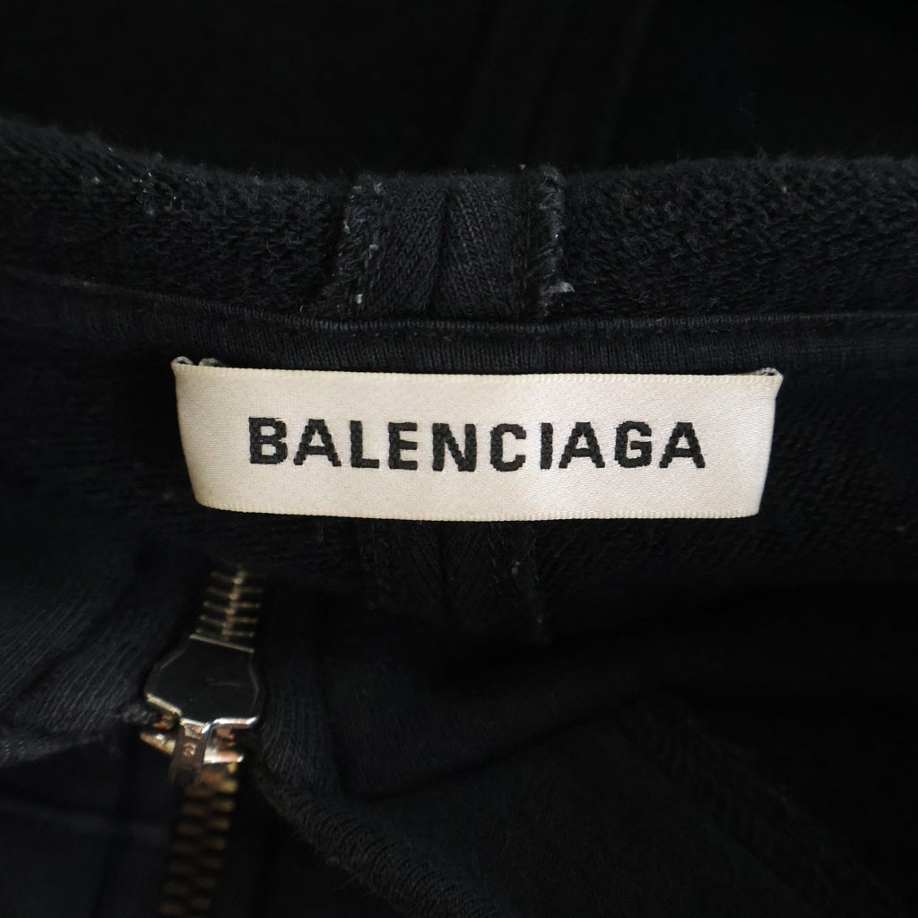 BALENCIAGA(バレンシアガ) 16AW ロゴプリント ジップアップパーカー ブラック 482205 TYK30