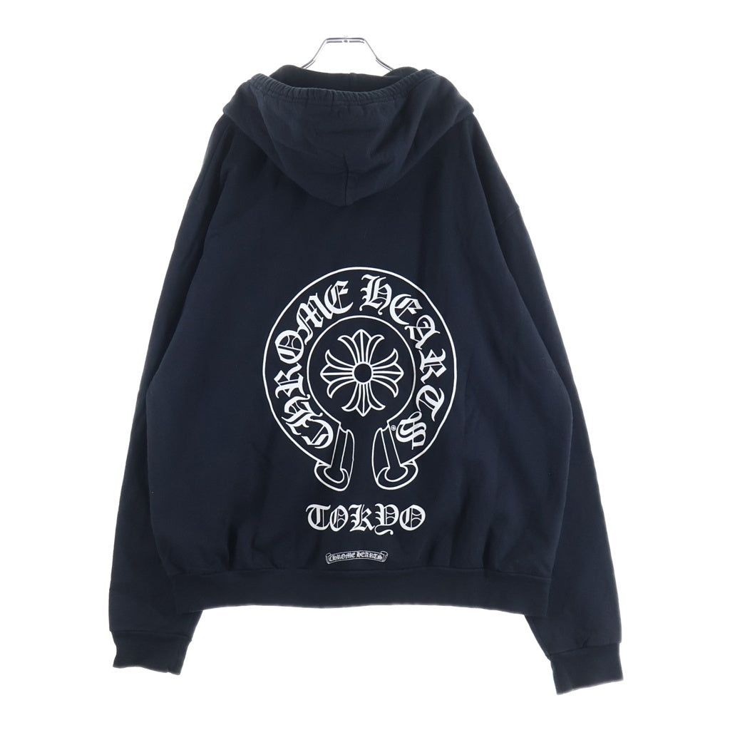 CHROME HEARTS(クロムハーツ) SWTSHRT HD ZIP LTD 東京限定バックホースシュープリントジップアップパーカー ブラック