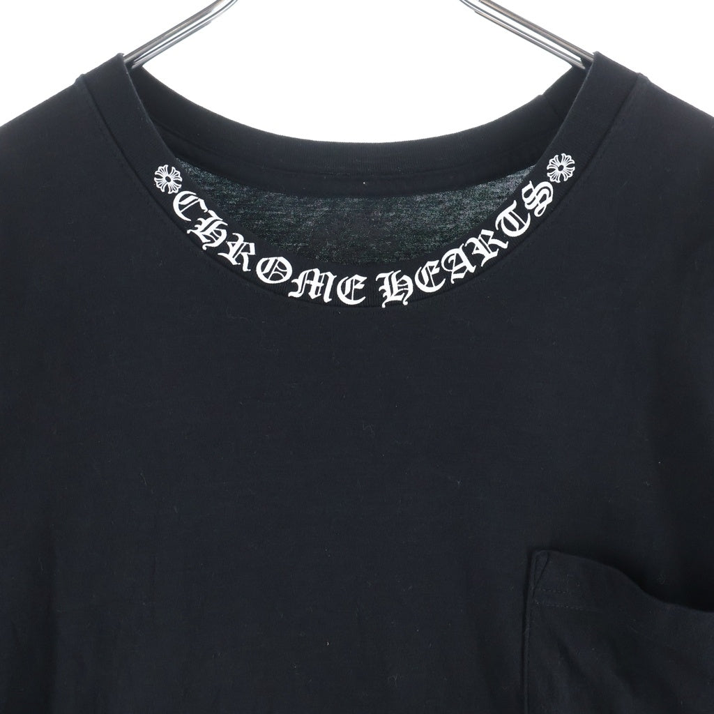 CHROME HEARTS(クロムハーツ) Neck Logo ネックロゴ クルーネック半袖Tシャツカットソー ブラック ‐