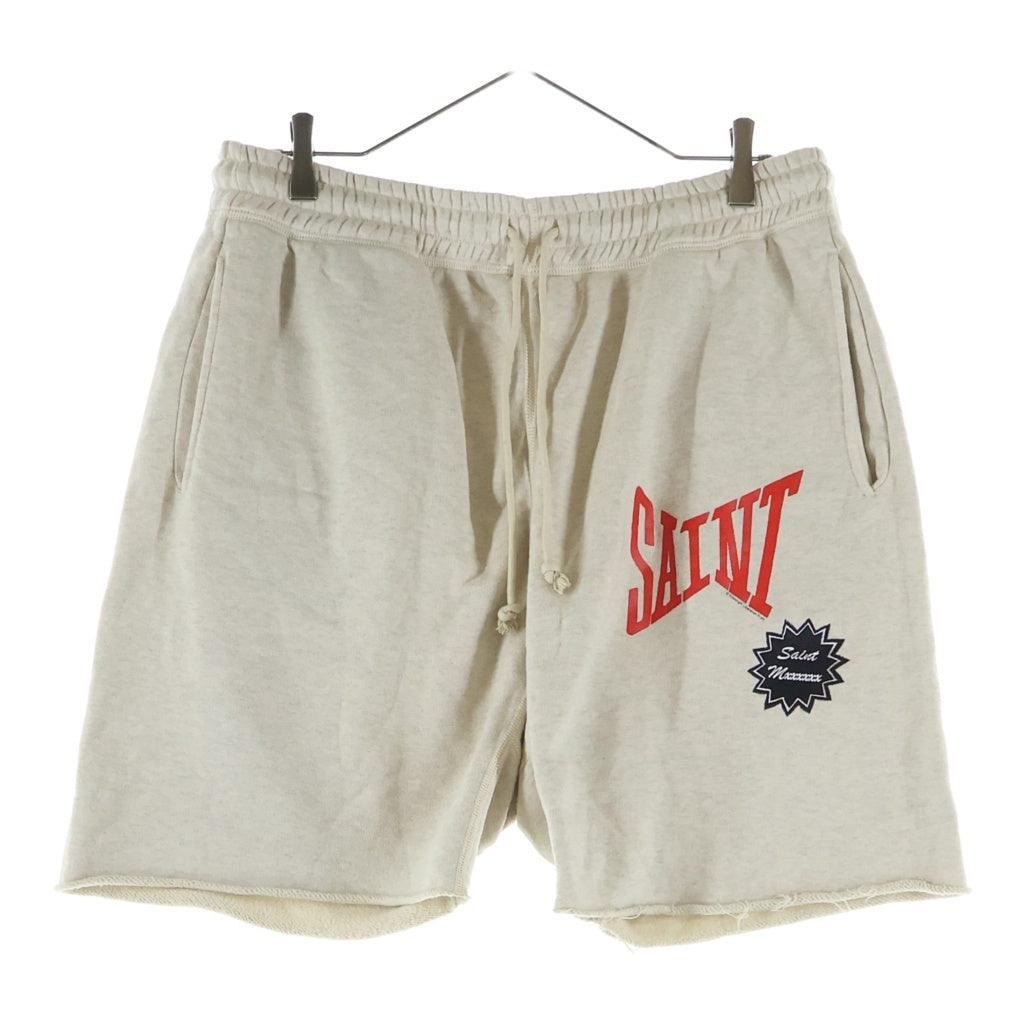 SAINT MICHAEL(セントマイケル) 24SS SWEAT SHORTS ロゴプリント スウェット ショーツ ハーフパンツ アイボリー SM-YS8-0000-047