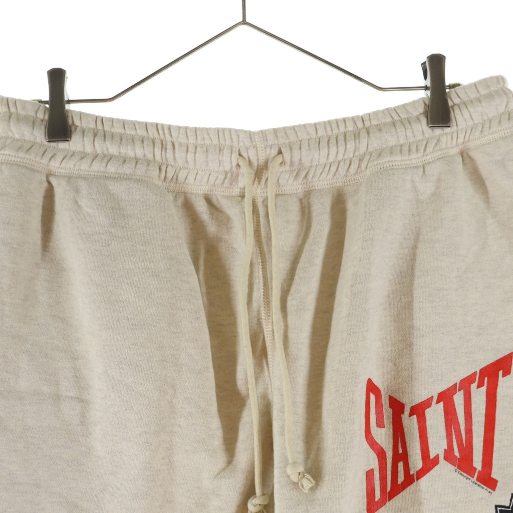 SAINT MICHAEL(セントマイケル) 24SS SWEAT SHORTS ロゴプリント スウェット ショーツ ハーフパンツ アイボリー SM-YS8-0000-047