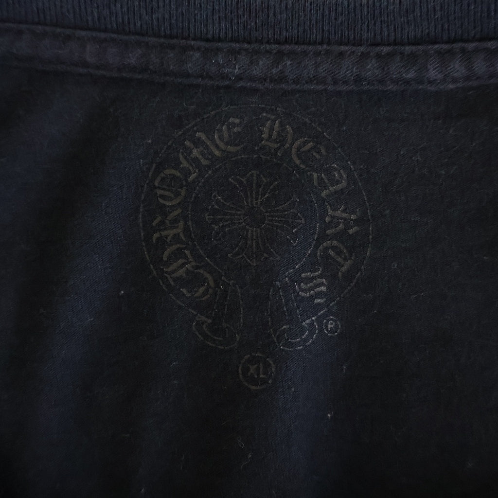 CHROME HEARTS(クロムハーツ) FRMD CRS L/S TEE フレームドクロスバックプリント 長袖Tシャツ クルーネックカットソー ブラック