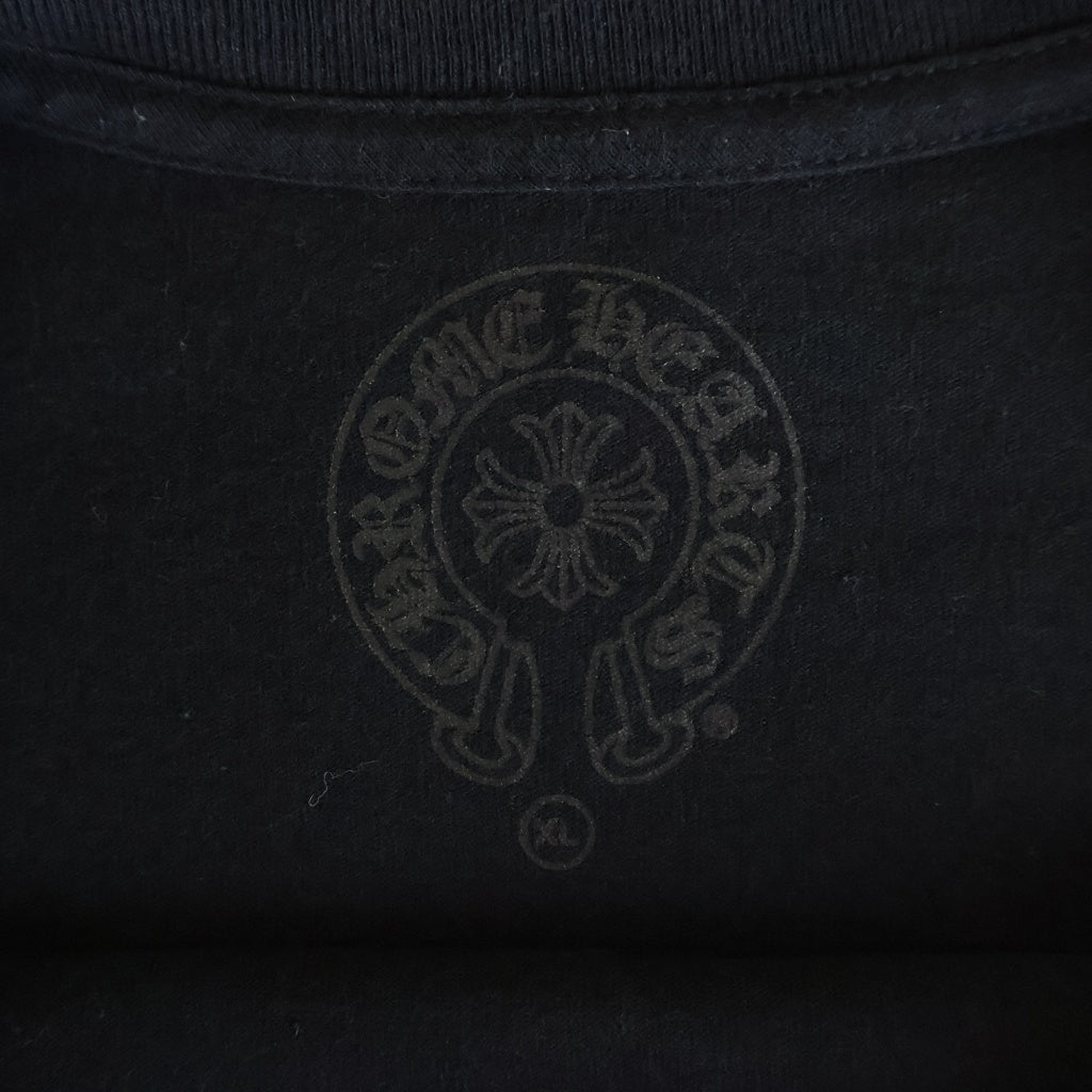 CHROME HEARTS(クロムハーツ) HORSESHOE S/S TEE バックホースシュープリント ポケット付き半袖Tシャツ クルーネックカットソー ブラック