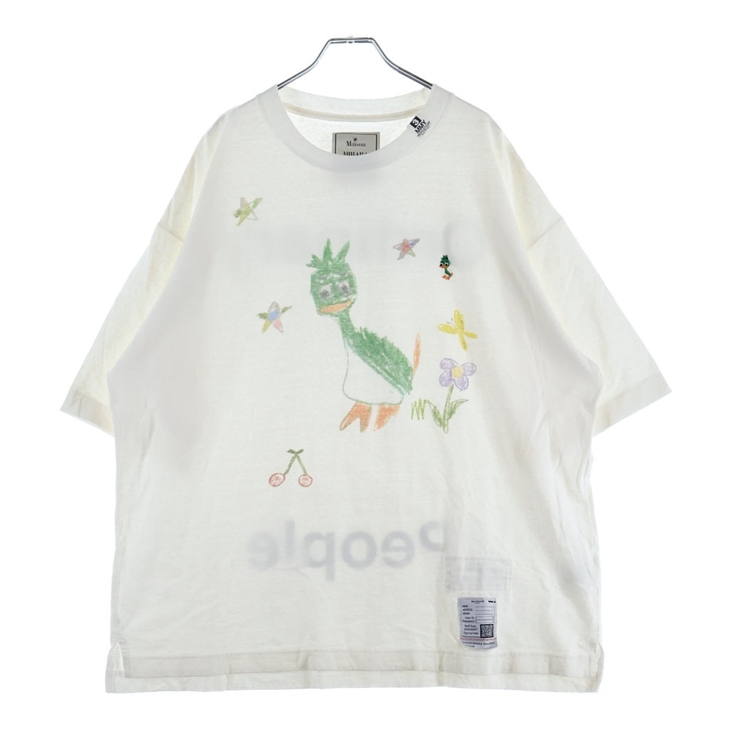 MAISON MIHARAYASUHIRO(メゾンミハラヤスヒロ) Leon Doodle Printed T-shirt レオン キッズ ドゥードゥル 半袖Tシャツ クルーネックカットソー ホワイト J16TS862