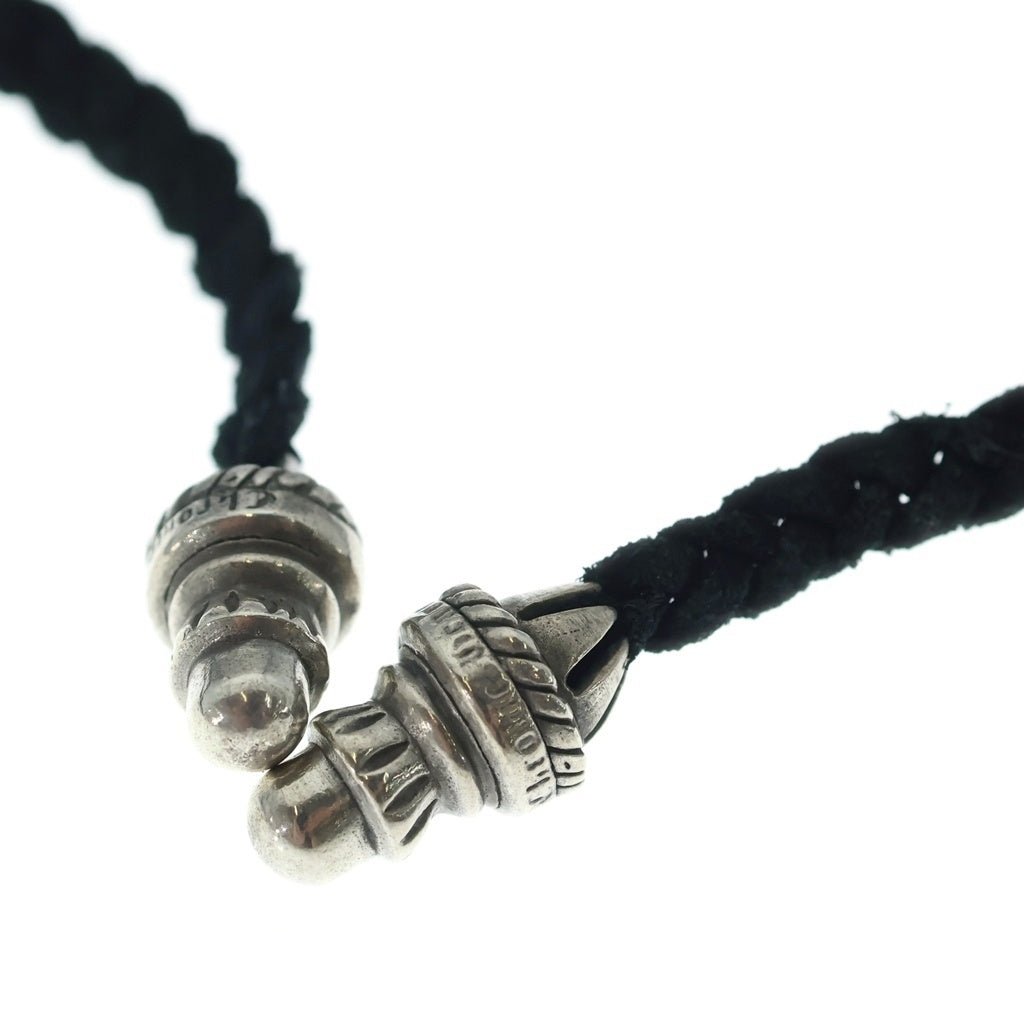 CHROME HEARTS(クロムハーツ) CH CRS LG BC ラージCHクロスペンダント Wボロチップ レザーブレイドネックレス シルバー BCA214