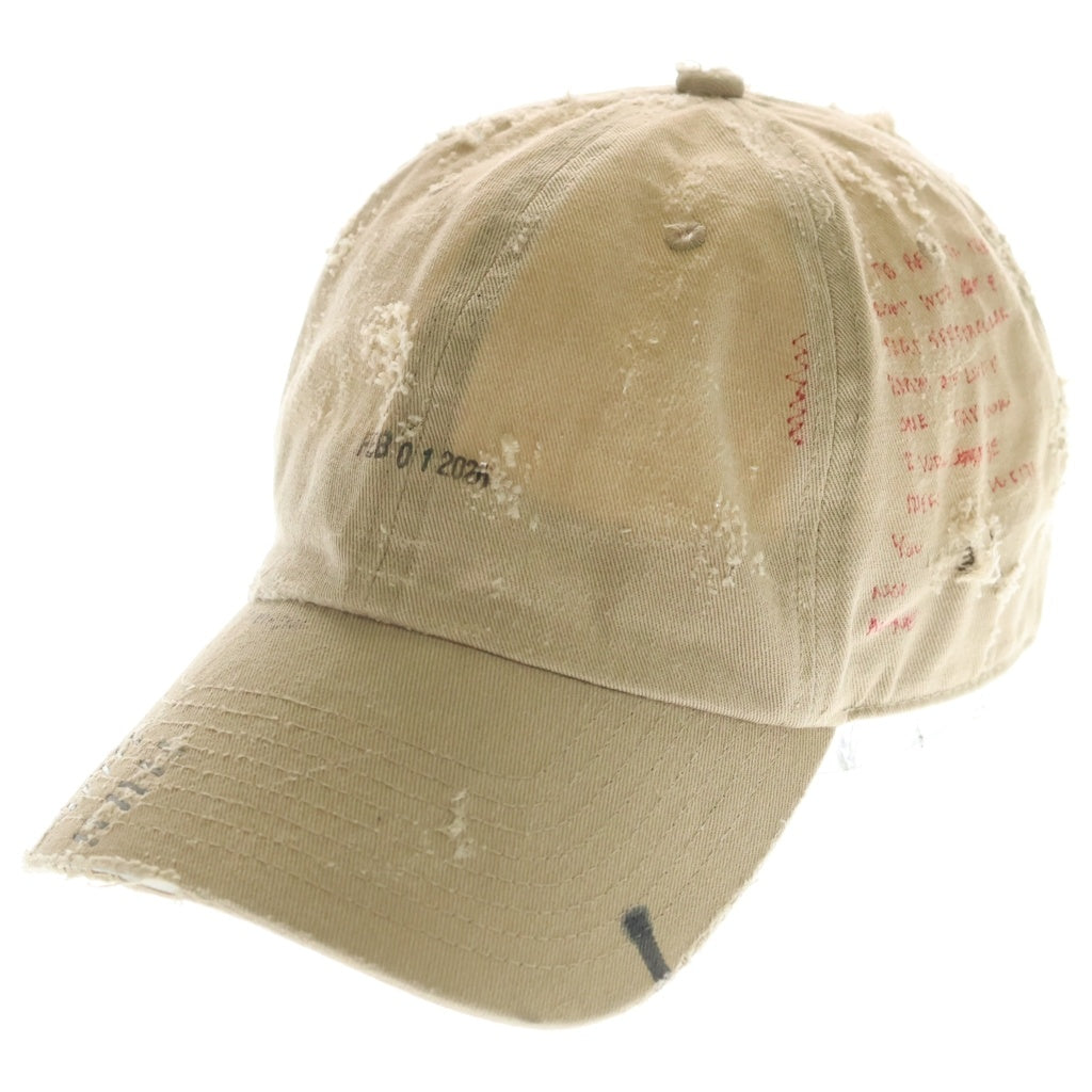 NO BRAND(ノーブランド) APT.1007 アパートメント Baseball Hall ダメージ加工 ベースボールキャップ ベージュ