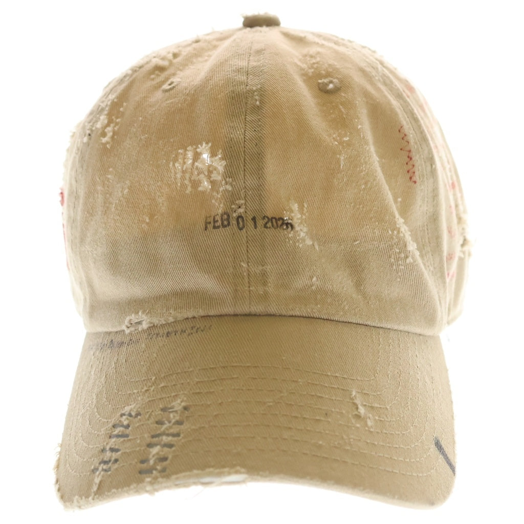 NO BRAND(ノーブランド) APT.1007 アパートメント Baseball Hall ダメージ加工 ベースボールキャップ ベージュ