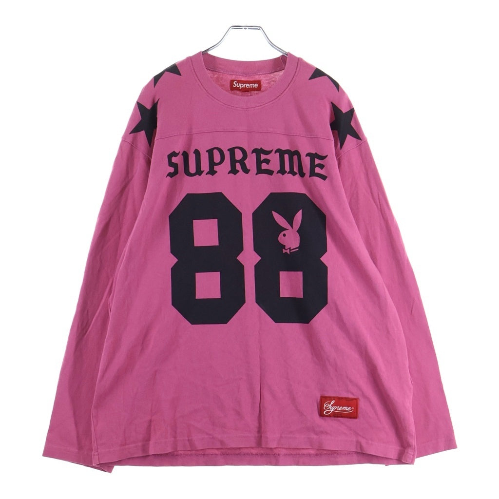 SUPREME(シュプリーム) 26SS × Playboy Football L/S Tee プレイボーイ 長袖Tシャツ ピンク