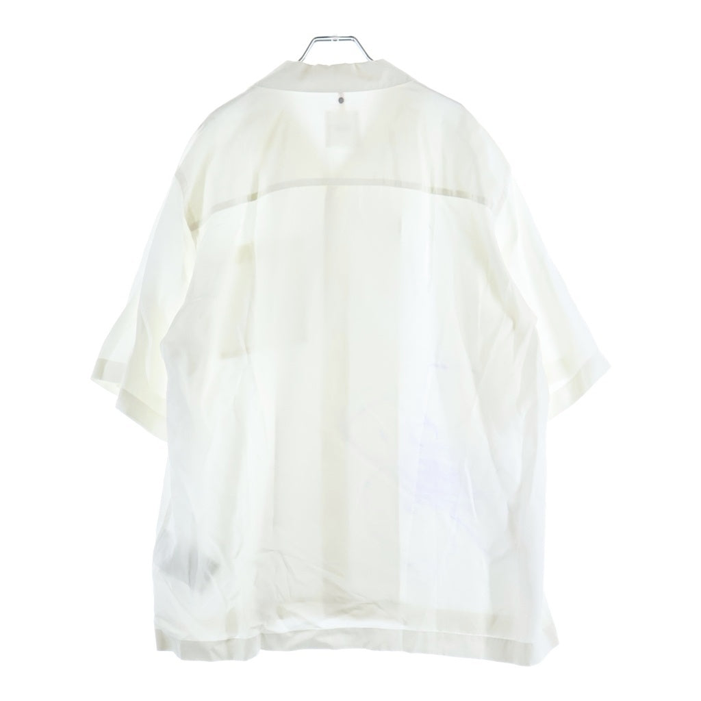 OAMC(オーエーエムシー) 24SS KURT SHIRT フロントペイント加工 半袖シャツ ホワイト 24E28OAU98