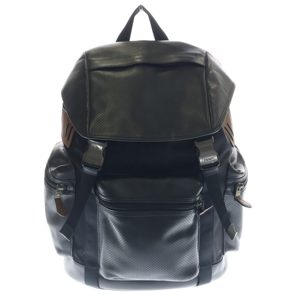 COACH(コーチ) パーフォレイテッド レザー バックパック ブラック F57477