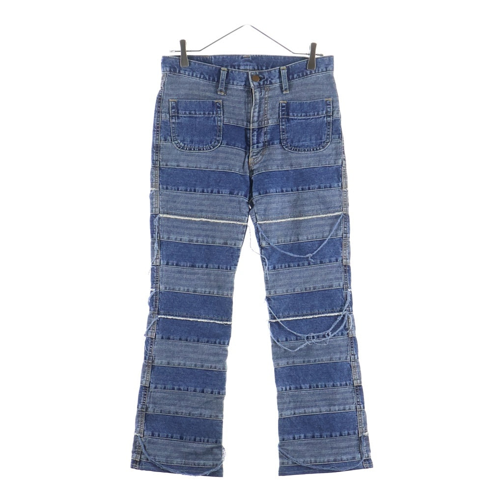 HYSTERIC GLAMOUR(ヒステリックグラマー) ウミヘビ ツギハギ ブーツカット デニムパンツ インディゴ 2AP-9681 レディース
