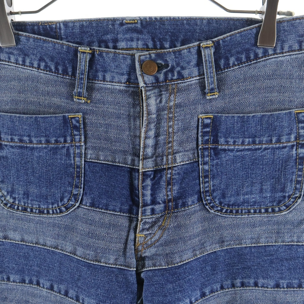 HYSTERIC GLAMOUR(ヒステリックグラマー) ウミヘビ ツギハギ ブーツカット デニムパンツ インディゴ 2AP-9681 レディース