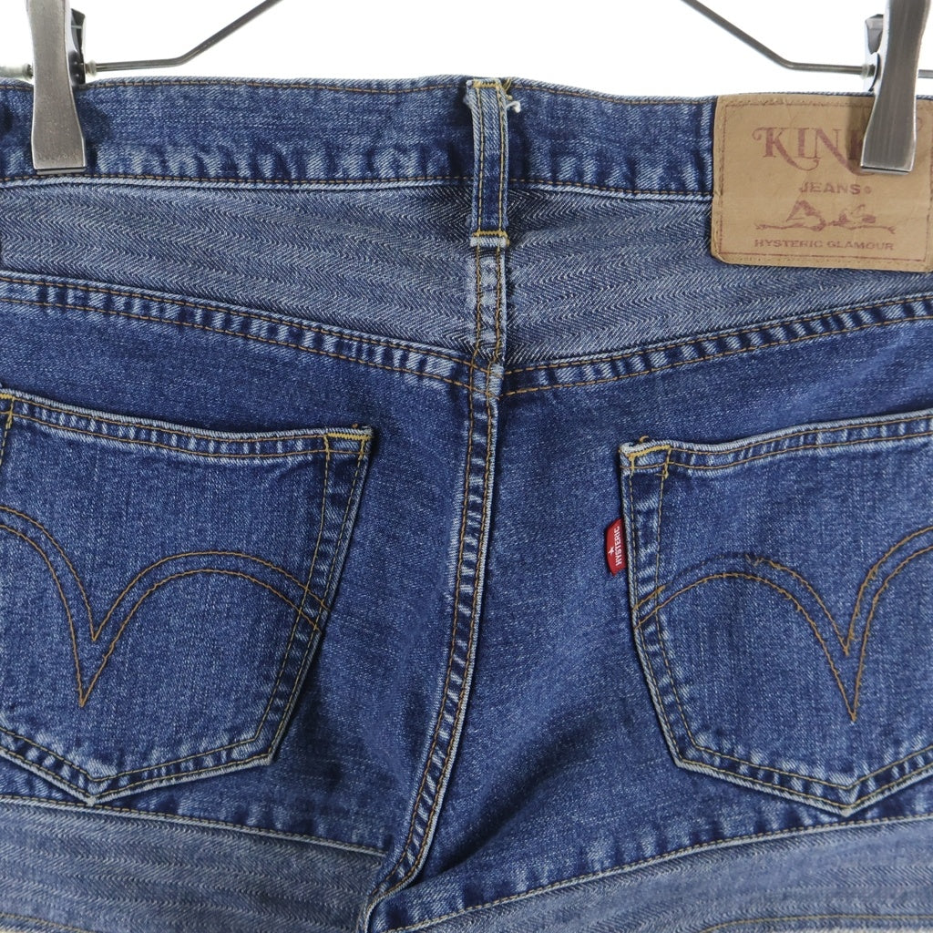 HYSTERIC GLAMOUR(ヒステリックグラマー) ウミヘビ ツギハギ ブーツカット デニムパンツ インディゴ 2AP-9681 レディース
