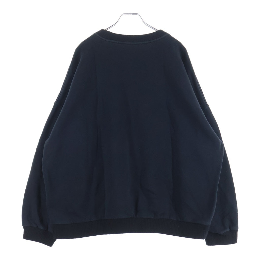 FEAR OF GOD ESSENTIALS(フィアオブゴッド エッセンシャルズ) × ZEGNA ゼニア フロントフェルト クルーネック 長袖スウェット トレーナー ブラック