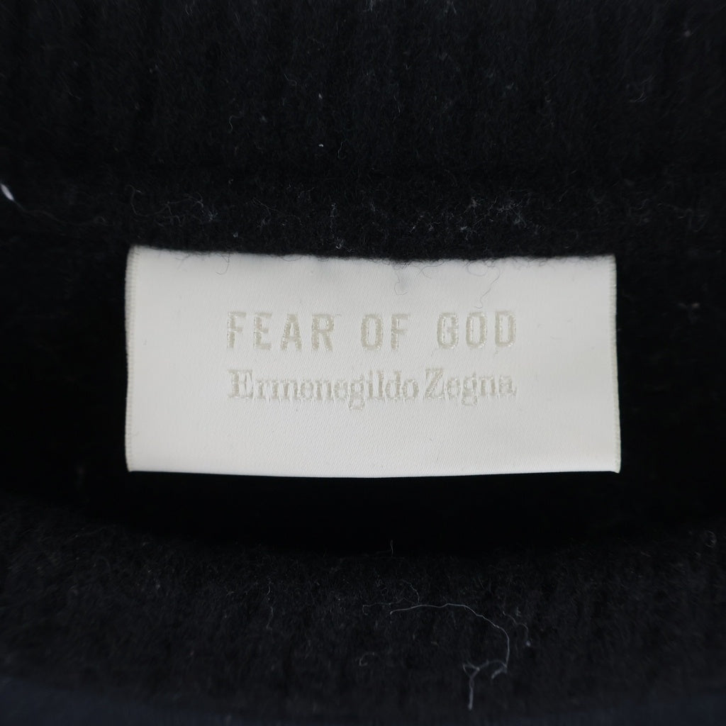 FEAR OF GOD ESSENTIALS(フィアオブゴッド エッセンシャルズ) × ZEGNA ゼニア フロントフェルト クルーネック 長袖スウェット トレーナー ブラック