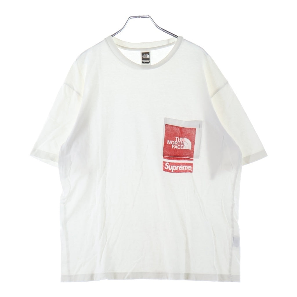 SUPREME(シュプリーム) 23SS ×THE NORTH FACE Printed Pocket Tee ザノースフェイス プリントポケット クルーネック半袖Tシャツ ショートスリーブカットソー ホワイト NF0A84OZFN4